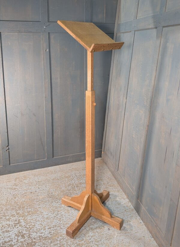 Adjustable Simple Oak Pedestal Church Lectern from St Joseph Convent