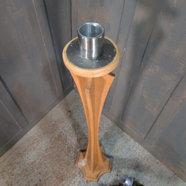 Paschal/Advent Oak and Metal Tall Candlestand from St Joseph's Convent East Molesey