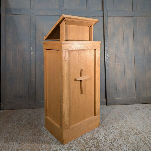 Adjustable Ambo Pale Oak Pulpit Like Lectern from St Joseph's Convent East Molesey