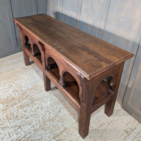 Smaller Size Well Made Simple 1890's Gothic Church Altar Communion Table