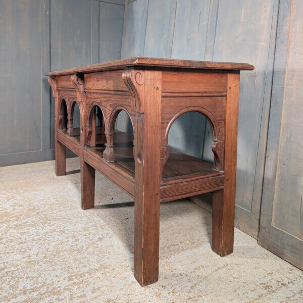 Smaller Size Well Made Simple 1890's Gothic Church Altar Communion Table