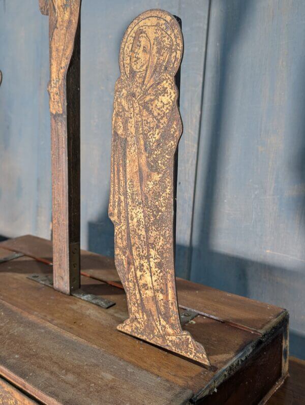 Unusual Crypt find Victorian Metal Crucifixtion Scene from an Essex Village Church