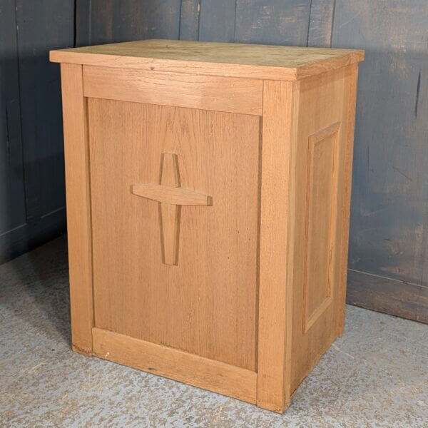 Large Modern Pale Oak Statue Stand from St Joseph's Convent East Molesey