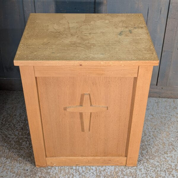 Large Modern Pale Oak Statue Stand from St Joseph's Convent East Molesey