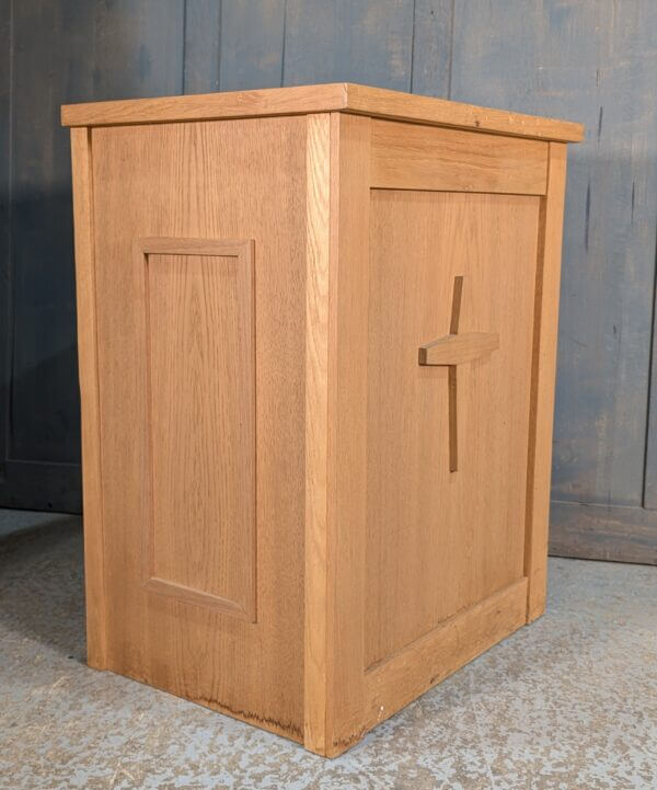 Large Modern Pale Oak Statue Stand from St Joseph's Convent East Molesey