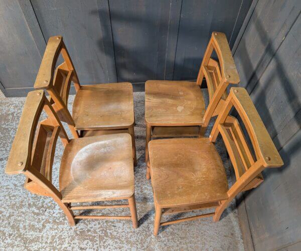 Set of 4 Cheerful Bargain 1960's Vintage Church Chapel Chairs from St John's Digswell