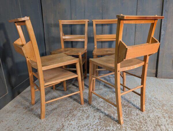 Set of 4 Cheerful Bargain 1960's Vintage Church Chapel Chairs from St John's Digswell