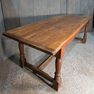 Large Elm Refectory Table with Shaped Legs