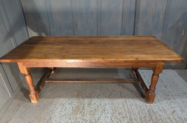 Large Elm Refectory Table with Shaped Legs