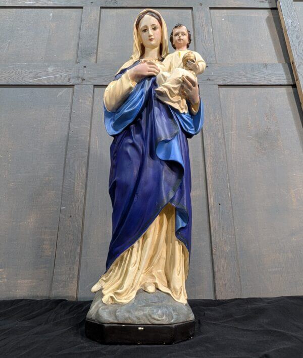 Medium to Large Antique Religious Statue of The Virgin Mary The Madonna & Child from St Joseph's Convent