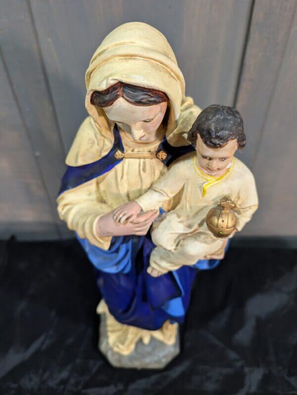 Medium to Large Antique Religious Statue of The Virgin Mary The Madonna & Child from St Joseph's Convent