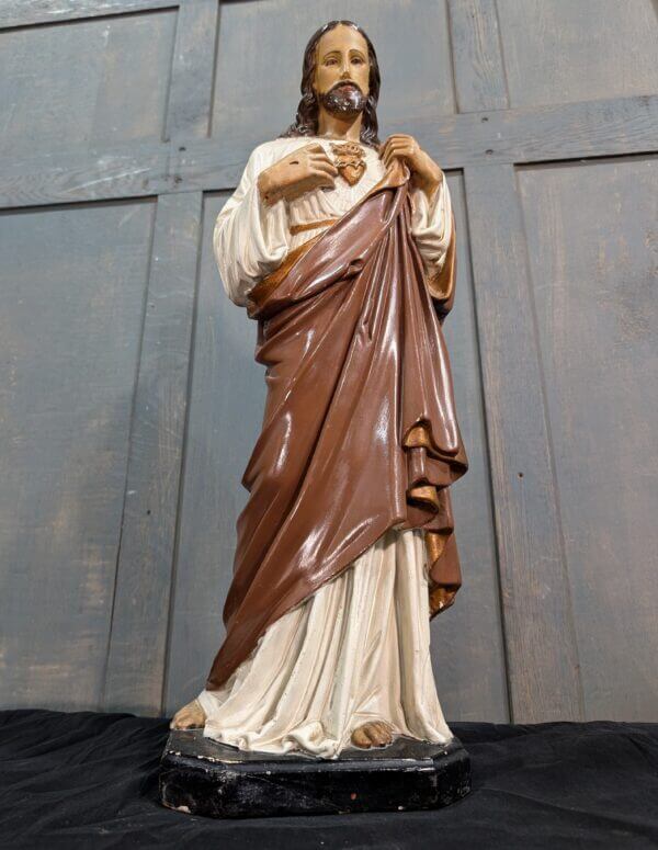 Medium to Large Antique Religious Statue of Christ the Sacred Heart from St Joseph's Convent East Molesey