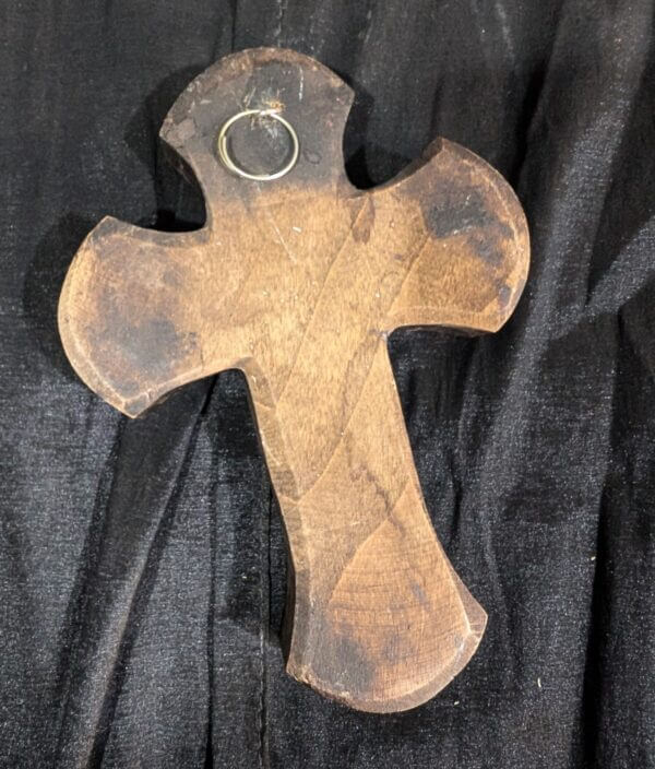 Handpainted Wooden Icon Style Crucifix from St Joseph's Convent East Molesey