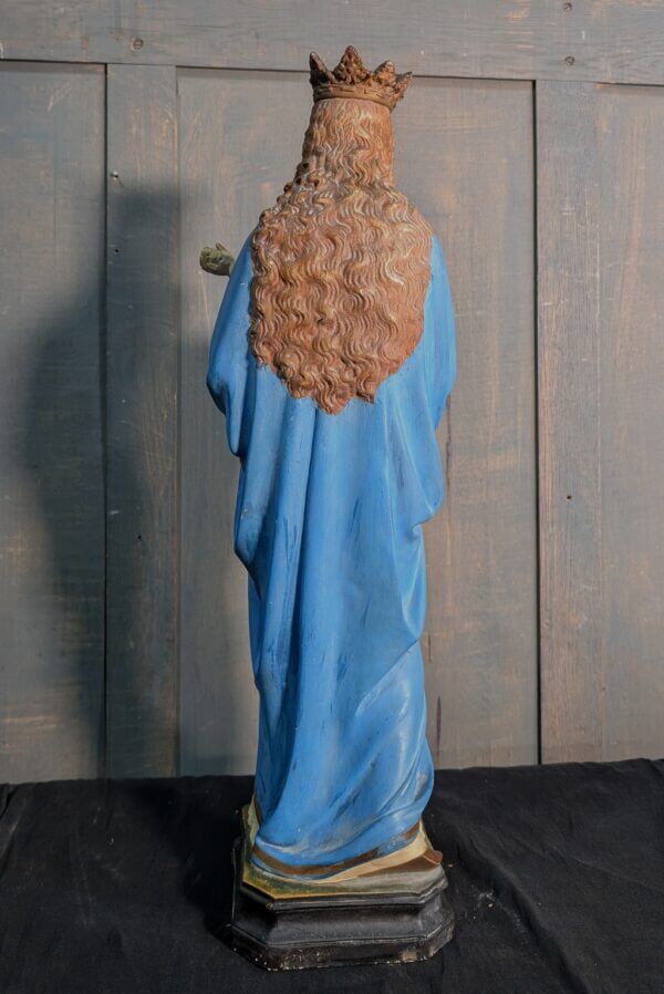 Medium Size Antique Religious Statue Mary Queen of Heaven with Child