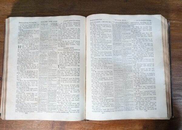 Rebinding Project 1830's Vintage Leather Bound Church Lectern Bible 'Bagster's Comprehensive'