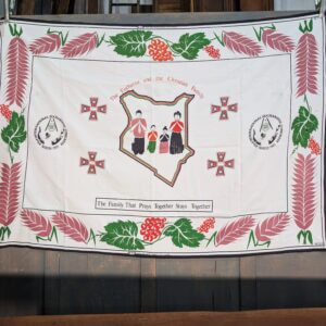 Large 1985 Kenyan Commemorative Religious Wall Hanging Large Scarf