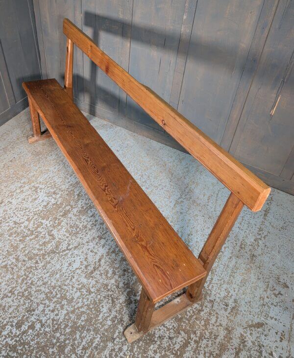 Simply Vintage Stripped Pine Bar Back Church Bench