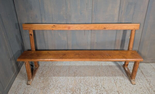 Simply Vintage Stripped Pine Bar Back Church Bench