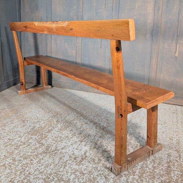 Simply Vintage Stripped Pine Bar Back Church Bench