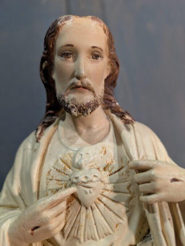 Small to Medium Religious Statue Interestingly Pale Jesus the Sacred Heart from St Joseph's East Molesey