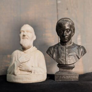 Two Small Busts One Resin Padre Pio, One Antique St John Perboyre