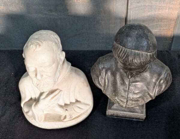 Two Small Busts One Resin Padre Pio, One Antique St John Perboyre