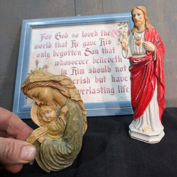 Small Devotional Suite of Three Items - Christ, Madonna and Bible Quote