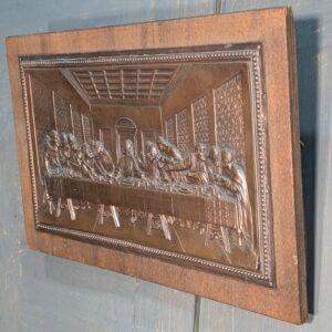 Copper Coloured Metal Last Supper Mounted On Board