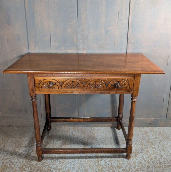 Small 1930's Oak Tudor Style Hall Occasional Table