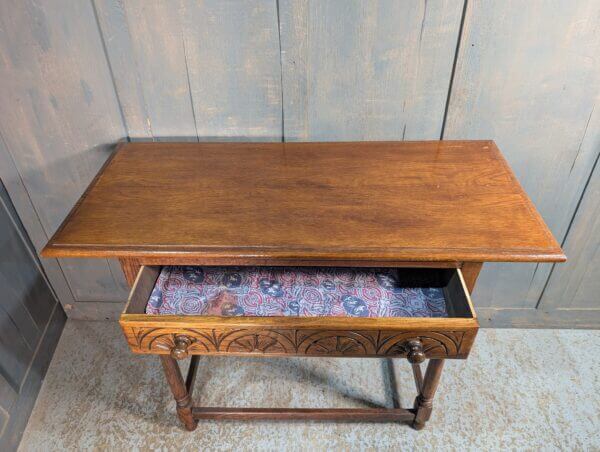 Small 1930's Oak Tudor Style Hall Occasional Table