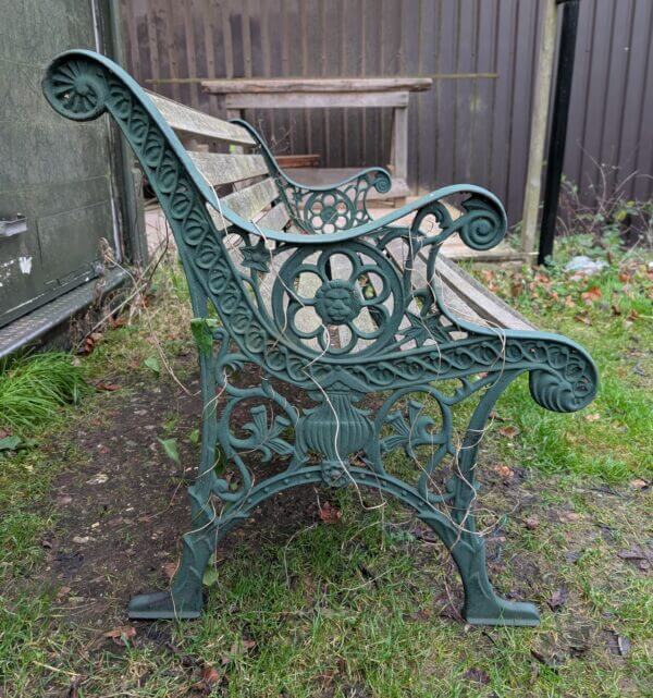 Repro Ornate Iron & Hardwood Garden Bench