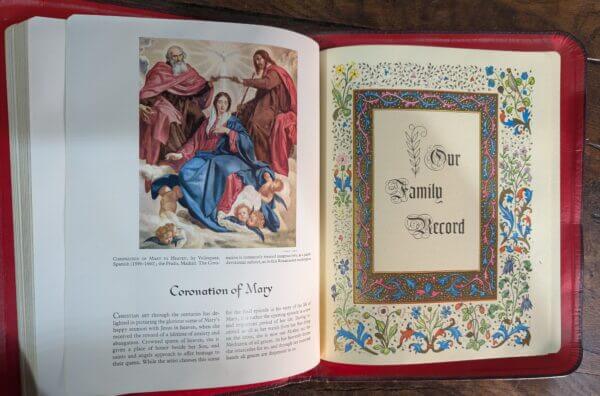 1971 The Holy Family Bible Published in the USA in Leather Gold Edged & in Colour