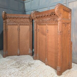 Highly Carved Oak 1926 Vintage Church Reading Desks Ambos Lecterns from St Michael & All Angels Eastbourne