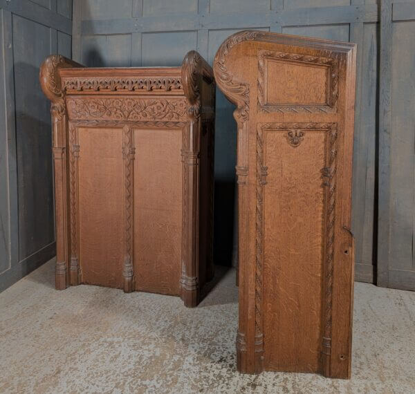 Highly Carved Oak 1926 Vintage Church Reading Desks Ambos Lecterns from St Michael & All Angels Eastbourne