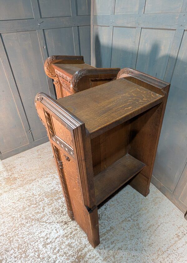 Highly Carved Oak 1926 Vintage Church Reading Desks Ambos Lecterns from St Michael & All Angels Eastbourne