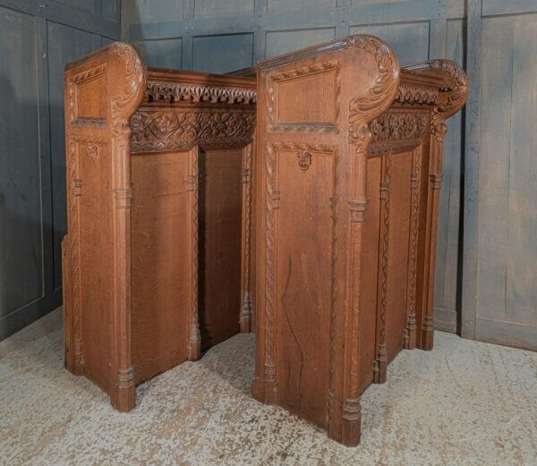 Highly Carved Oak 1926 Vintage Church Reading Desks Ambos Lecterns from St Michael & All Angels Eastbourne