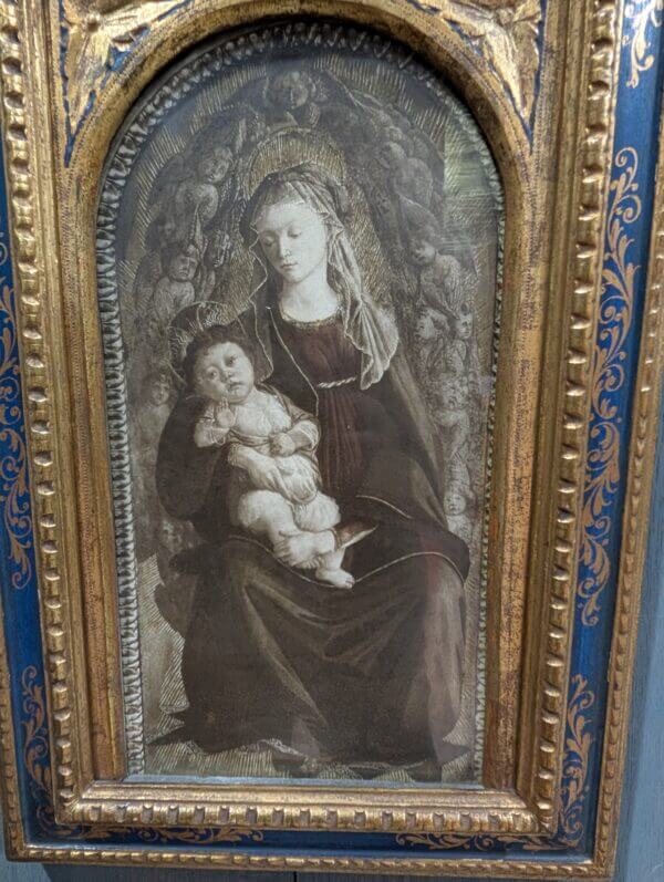 Beautifully Framed Vintage Art Print of The Virgin & Child in Glory