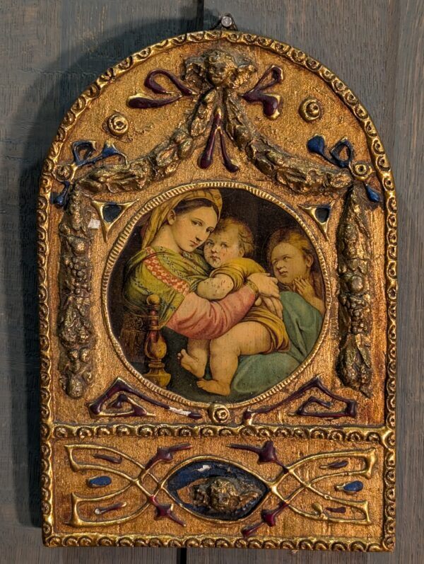 1920's Vintage Religious Souvenir Raphael Madonna Picture