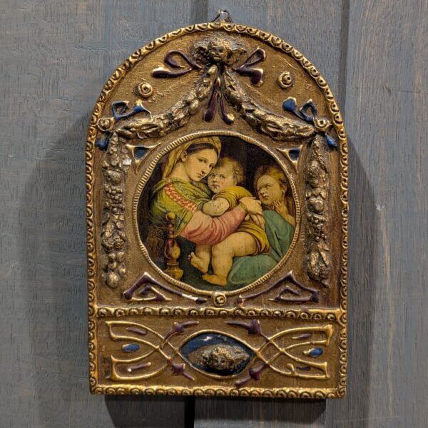 1920's Vintage Religious Souvenir Raphael Madonna Picture