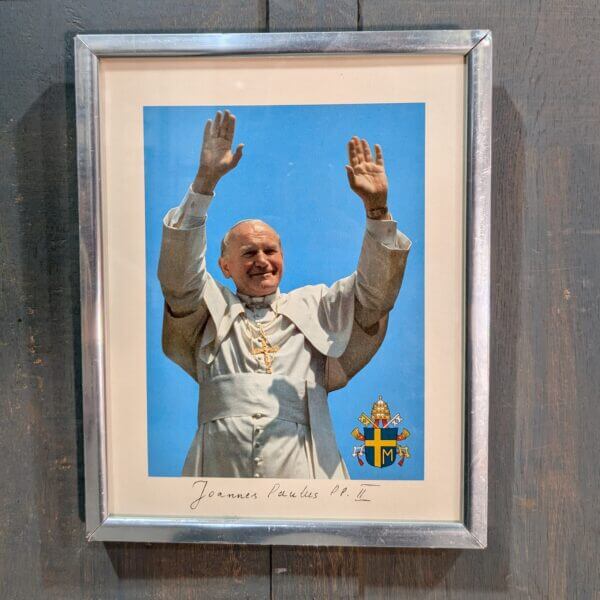 As If Signed by Framed Colour Print of Pope John Paul II