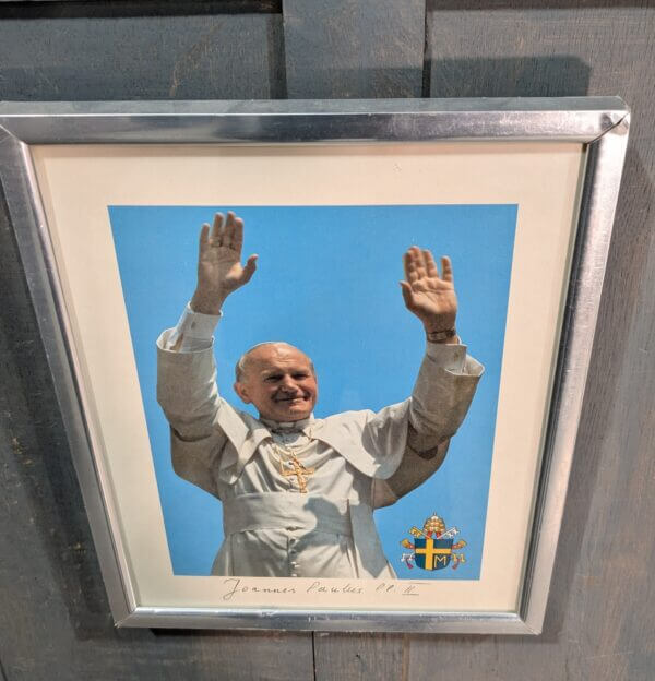 As If Signed by Framed Colour Print of Pope John Paul II