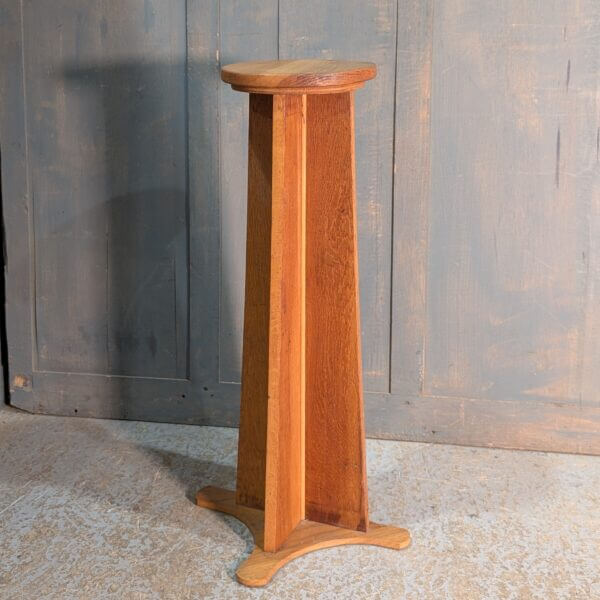 Stylish 1970's Solid Oak Church Plant Stand from St Joseph's Convent East Molesey