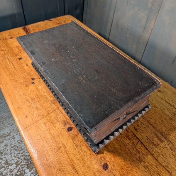 Large Heavy & Antique Dark Oak Missal Table Book Stand with Carvings