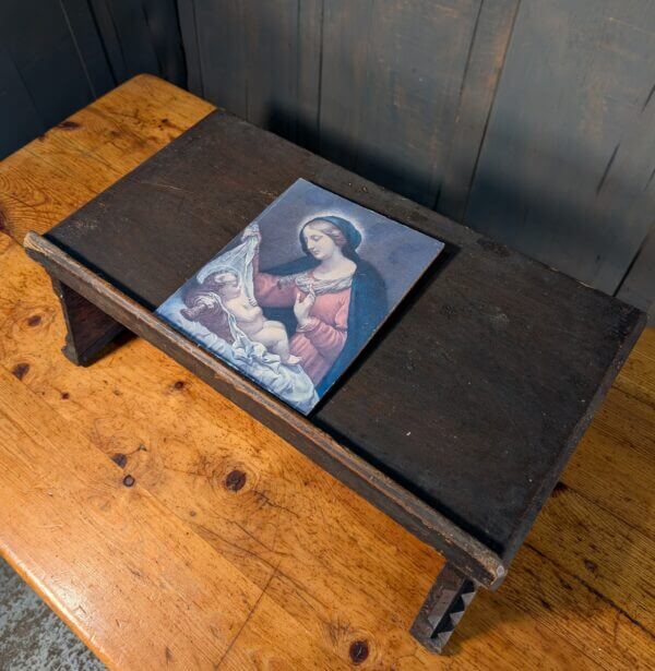 Large Heavy & Antique Dark Oak Missal Table Book Stand with Carvings