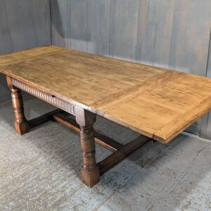 Giant Oak Draw Leaf 17th Century Style Refectory Table