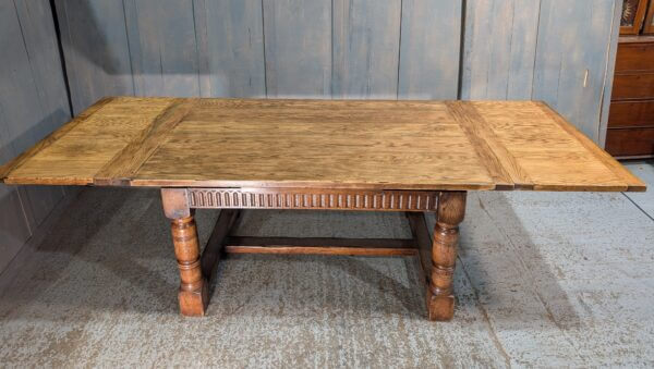 Giant Oak Draw Leaf 17th Century Style Refectory Table