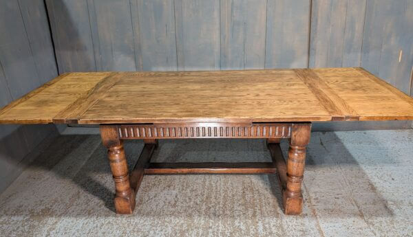 Giant Oak Draw Leaf 17th Century Style Refectory Table