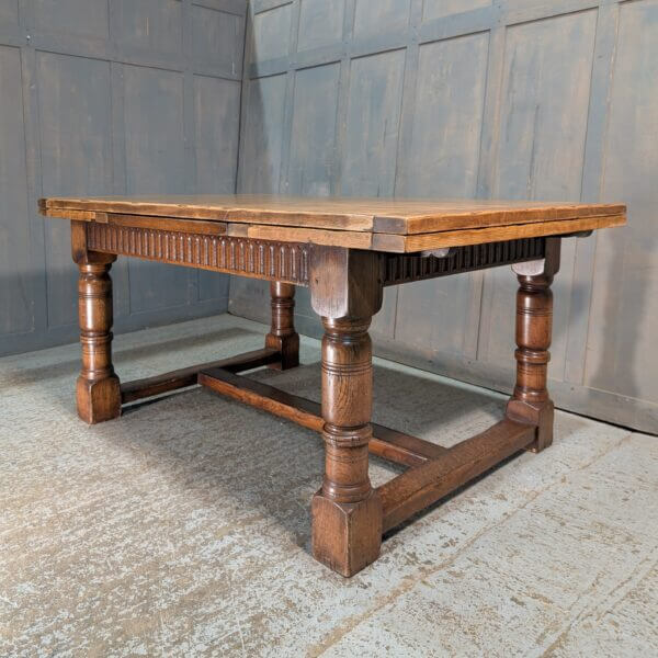 Giant Oak Draw Leaf 17th Century Style Refectory Table