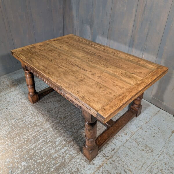 Giant Oak Draw Leaf 17th Century Style Refectory Table