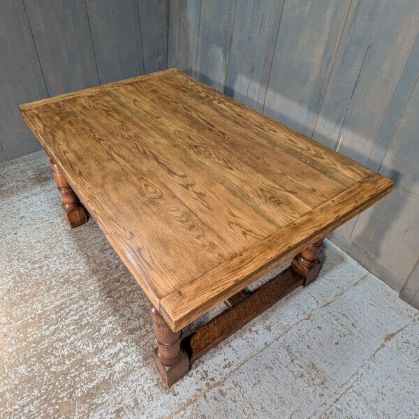 Giant Oak Draw Leaf 17th Century Style Refectory Table